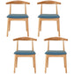 Scandinavian Rubberwood Open Side Chair Multi-color Dining Chair with 4 Legs Lake Blue Set of 4 Clearhalo ' kitchen&dining_furn' 'Dining Chairs' 'Dining Tables & Seating' 'dining_chair' 'Furniture' 'furniture_dining_chair' 'Kitchen & Dining Furniture' 'kitchen' 3453533