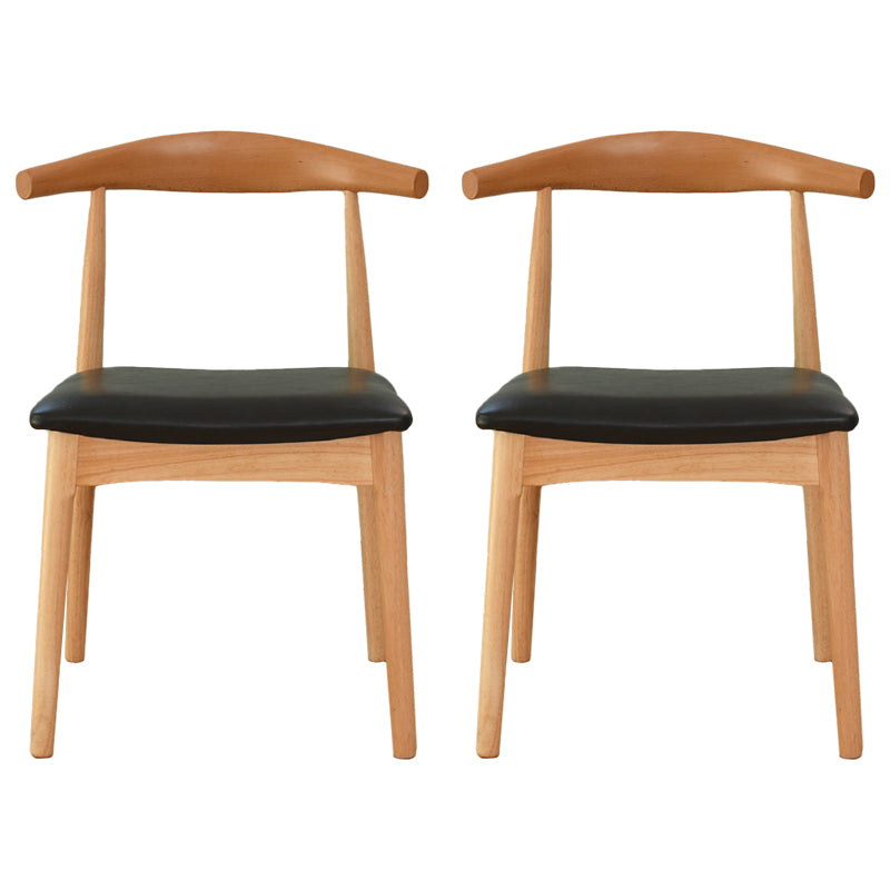 Scandinavian Rubberwood Open Side Chair Multi-color Dining Chair with 4 Legs Black Set of 2 Clearhalo ' kitchen&dining_furn' 'Dining Chairs' 'Dining Tables & Seating' 'dining_chair' 'Furniture' 'furniture_dining_chair' 'Kitchen & Dining Furniture' 'kitchen' 3453538