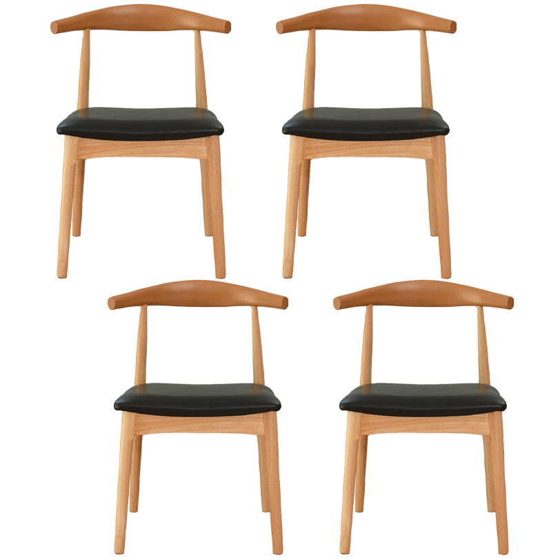 Scandinavian Rubberwood Open Side Chair Multi-color Dining Chair with 4 Legs Black Set of 4 Clearhalo ' kitchen&dining_furn' 'Dining Chairs' 'Dining Tables & Seating' 'dining_chair' 'Furniture' 'furniture_dining_chair' 'Kitchen & Dining Furniture' 'kitchen' 3453540