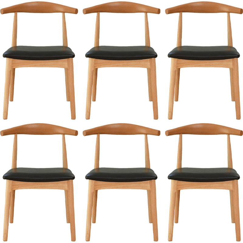 Scandinavian Rubberwood Open Side Chair Multi-color Dining Chair with 4 Legs Black Set of 6 Clearhalo ' kitchen&dining_furn' 'Dining Chairs' 'Dining Tables & Seating' 'dining_chair' 'Furniture' 'furniture_dining_chair' 'Kitchen & Dining Furniture' 'kitchen' 3453541