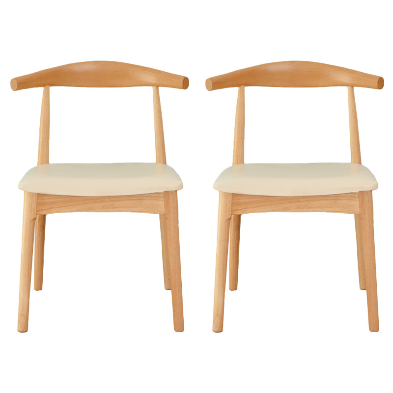 Scandinavian Rubberwood Open Side Chair Multi-color Dining Chair with 4 Legs White Set of 2 Clearhalo ' kitchen&dining_furn' 'Dining Chairs' 'Dining Tables & Seating' 'dining_chair' 'Furniture' 'furniture_dining_chair' 'Kitchen & Dining Furniture' 'kitchen' 3453542