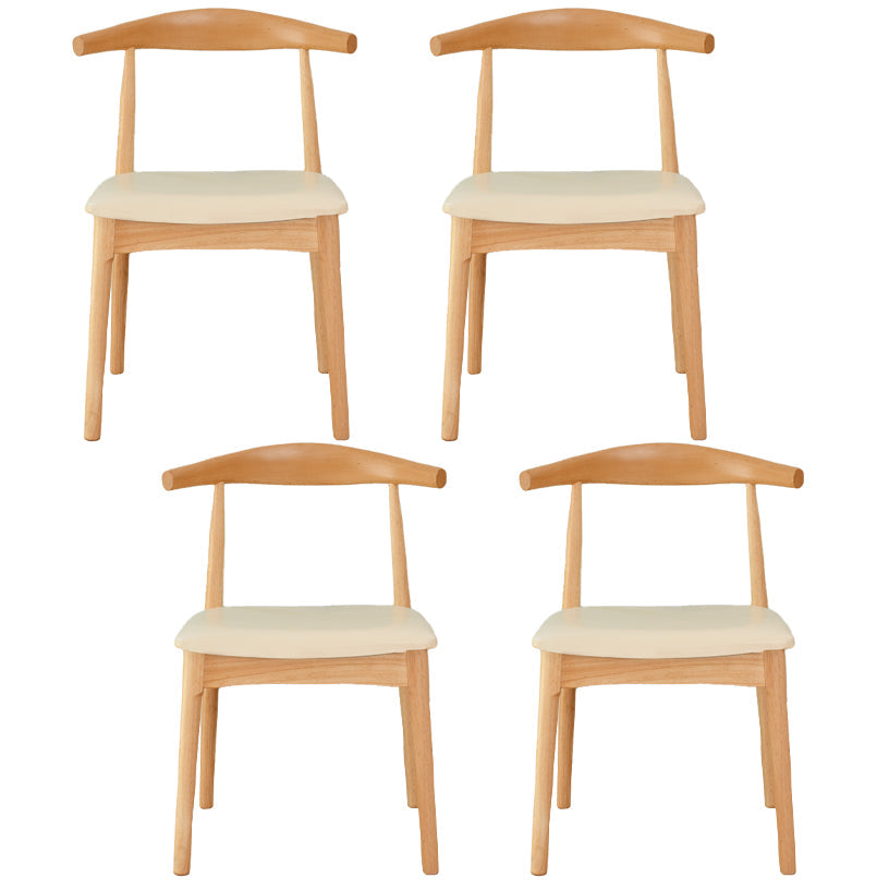 Scandinavian Rubberwood Open Side Chair Multi-color Dining Chair with 4 Legs White Set of 4 Clearhalo ' kitchen&dining_furn' 'Dining Chairs' 'Dining Tables & Seating' 'dining_chair' 'Furniture' 'furniture_dining_chair' 'Kitchen & Dining Furniture' 'kitchen' 3453543