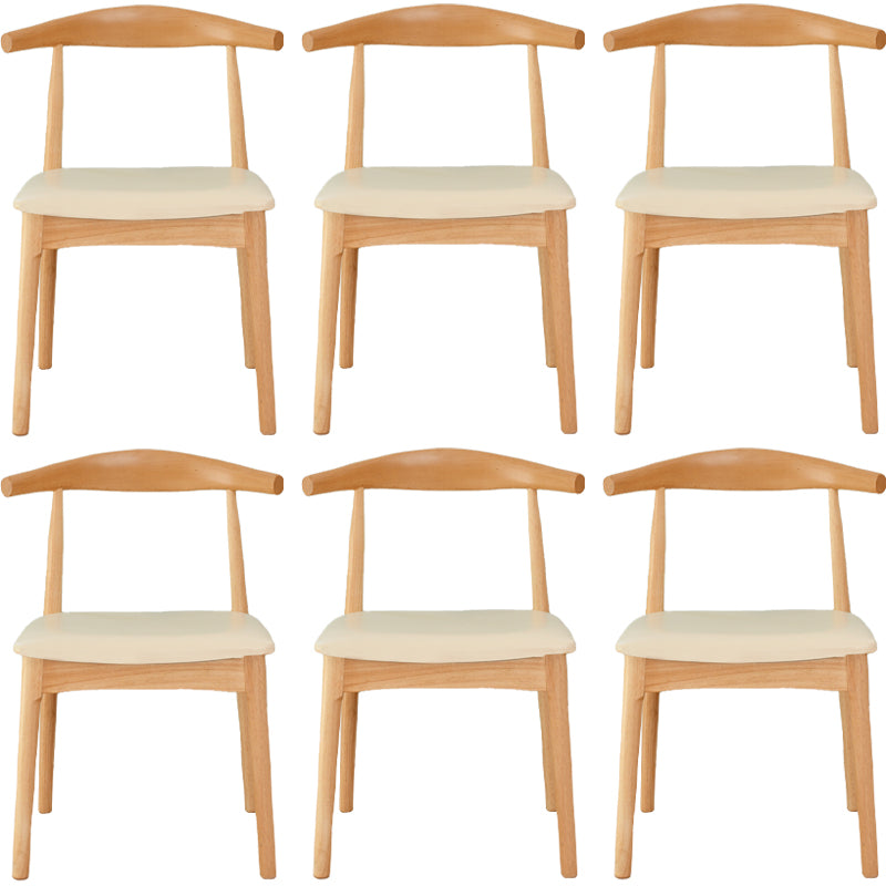 Scandinavian Rubberwood Open Side Chair Multi-color Dining Chair with 4 Legs White Set of 6 Clearhalo ' kitchen&dining_furn' 'Dining Chairs' 'Dining Tables & Seating' 'dining_chair' 'Furniture' 'furniture_dining_chair' 'Kitchen & Dining Furniture' 'kitchen' 3453544