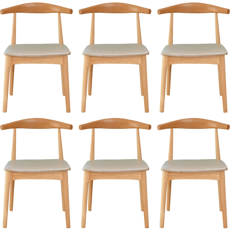 Scandinavian Rubberwood Open Side Chair Multi-color Dining Chair with 4 Legs Grey Set of 6 Clearhalo ' kitchen&dining_furn' 'Dining Chairs' 'Dining Tables & Seating' 'dining_chair' 'Furniture' 'furniture_dining_chair' 'Kitchen & Dining Furniture' 'kitchen' 3453547