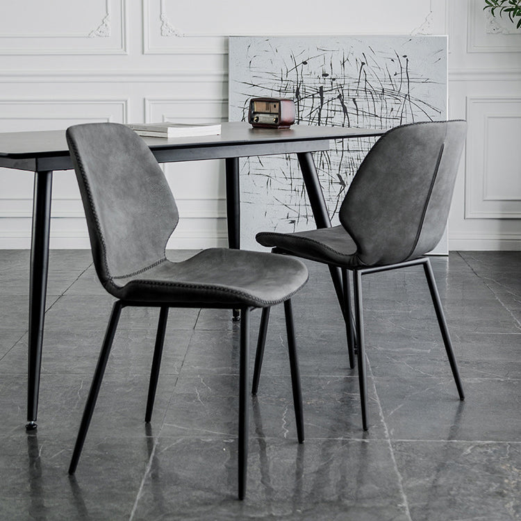 Modern Metal Kitchen Dining Side Chair Black Wingback Side Dining Side Chair Clearhalo ' kitchen&dining_furn' 'Dining Chairs' 'Dining Tables & Seating' 'dining_chair' 'Furniture' 'furniture_dining_chair' 'Kitchen & Dining Furniture' 'kitchen' 3453548