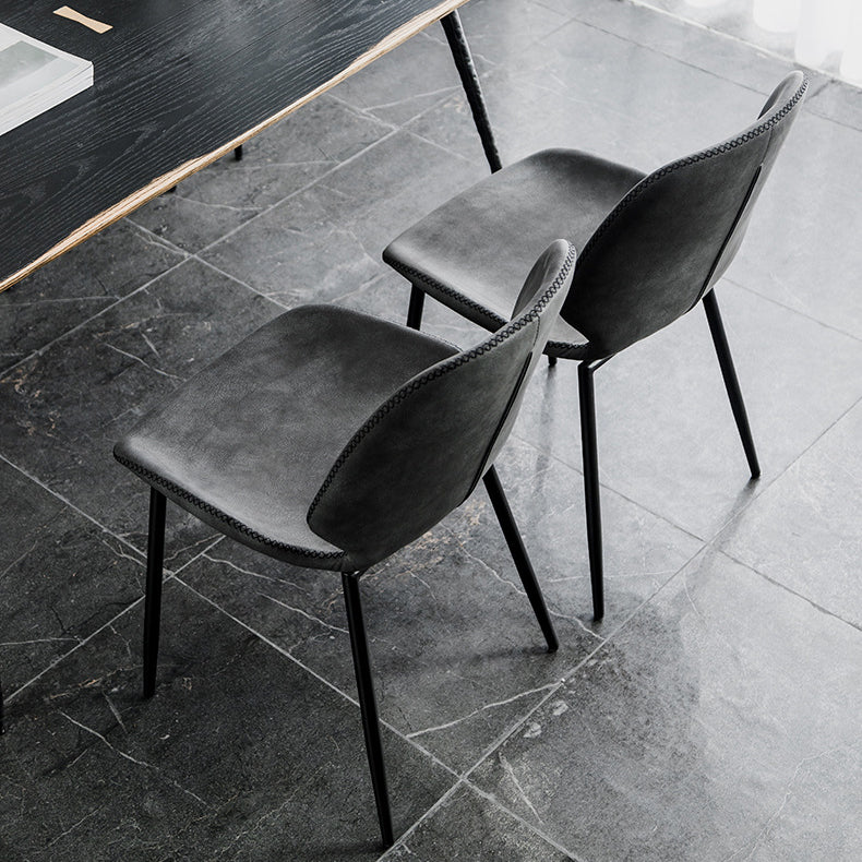 Modern Metal Kitchen Dining Side Chair Black Wingback Side Dining Side Chair Clearhalo ' kitchen&dining_furn' 'Dining Chairs' 'Dining Tables & Seating' 'dining_chair' 'Furniture' 'furniture_dining_chair' 'Kitchen & Dining Furniture' 'kitchen' 3453551