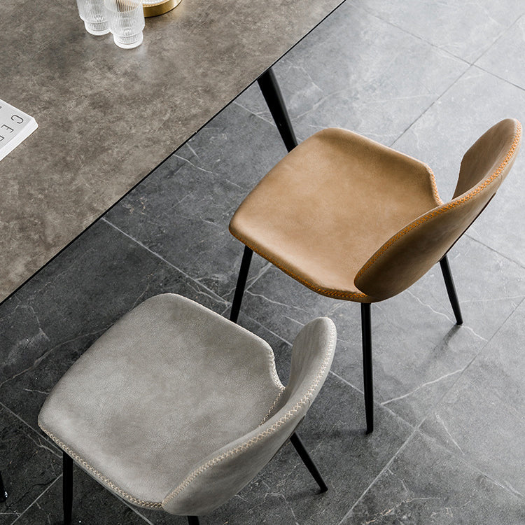 Modern Metal Kitchen Dining Side Chair Black Wingback Side Dining Side Chair Clearhalo ' kitchen&dining_furn' 'Dining Chairs' 'Dining Tables & Seating' 'dining_chair' 'Furniture' 'furniture_dining_chair' 'Kitchen & Dining Furniture' 'kitchen' 3453555