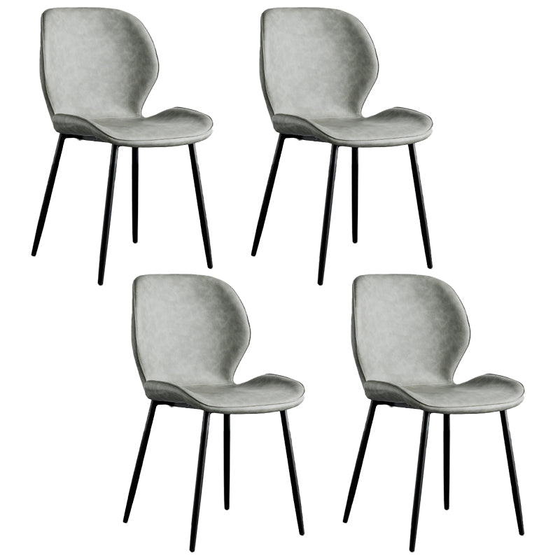 Modern Metal Kitchen Dining Side Chair Black Wingback Side Dining Side Chair Light Gray Set of 4 Clearhalo ' kitchen&dining_furn' 'Dining Chairs' 'Dining Tables & Seating' 'dining_chair' 'Furniture' 'furniture_dining_chair' 'Kitchen & Dining Furniture' 'kitchen' 3453557