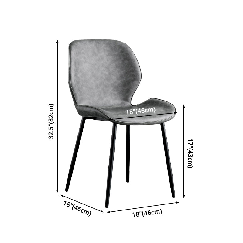 Modern Metal Kitchen Dining Side Chair Black Wingback Side Dining Side Chair Clearhalo ' kitchen&dining_furn' 'Dining Chairs' 'Dining Tables & Seating' 'dining_chair' 'Furniture' 'furniture_dining_chair' 'Kitchen & Dining Furniture' 'kitchen' 3453560