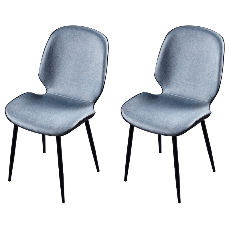Modern Metal Kitchen Dining Side Chair Black Wingback Side Dining Side Chair Blue Set of 2 Clearhalo ' kitchen&dining_furn' 'Dining Chairs' 'Dining Tables & Seating' 'dining_chair' 'Furniture' 'furniture_dining_chair' 'Kitchen & Dining Furniture' 'kitchen' 3453561