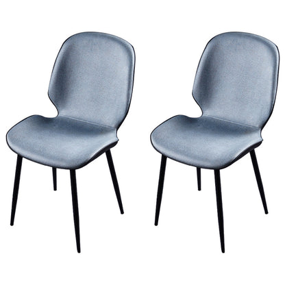 Modern Metal Kitchen Dining Side Chair Black Wingback Side Dining Side Chair Blue Set of 2 Clearhalo ' kitchen&dining_furn' 'Dining Chairs' 'Dining Tables & Seating' 'dining_chair' 'Furniture' 'furniture_dining_chair' 'Kitchen & Dining Furniture' 'kitchen' 3453561
