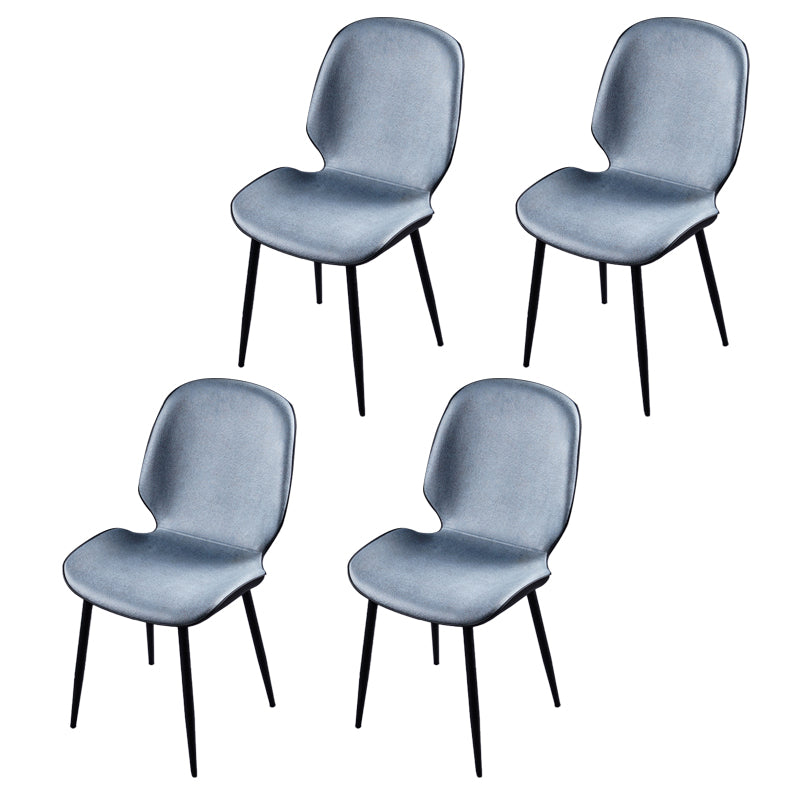 Modern Metal Kitchen Dining Side Chair Black Wingback Side Dining Side Chair Blue Set of 4 Clearhalo ' kitchen&dining_furn' 'Dining Chairs' 'Dining Tables & Seating' 'dining_chair' 'Furniture' 'furniture_dining_chair' 'Kitchen & Dining Furniture' 'kitchen' 3453562
