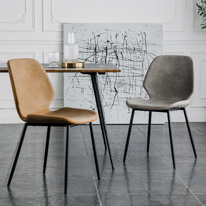 Modern Metal Kitchen Dining Side Chair Black Wingback Side Dining Side Chair Clearhalo ' kitchen&dining_furn' 'Dining Chairs' 'Dining Tables & Seating' 'dining_chair' 'Furniture' 'furniture_dining_chair' 'Kitchen & Dining Furniture' 'kitchen' 3453568