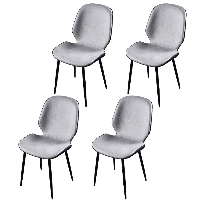 Modern Metal Kitchen Dining Side Chair Black Wingback Side Dining Side Chair Black-Gray Set of 4 Clearhalo ' kitchen&dining_furn' 'Dining Chairs' 'Dining Tables & Seating' 'dining_chair' 'Furniture' 'furniture_dining_chair' 'Kitchen & Dining Furniture' 'kitchen' 3453572