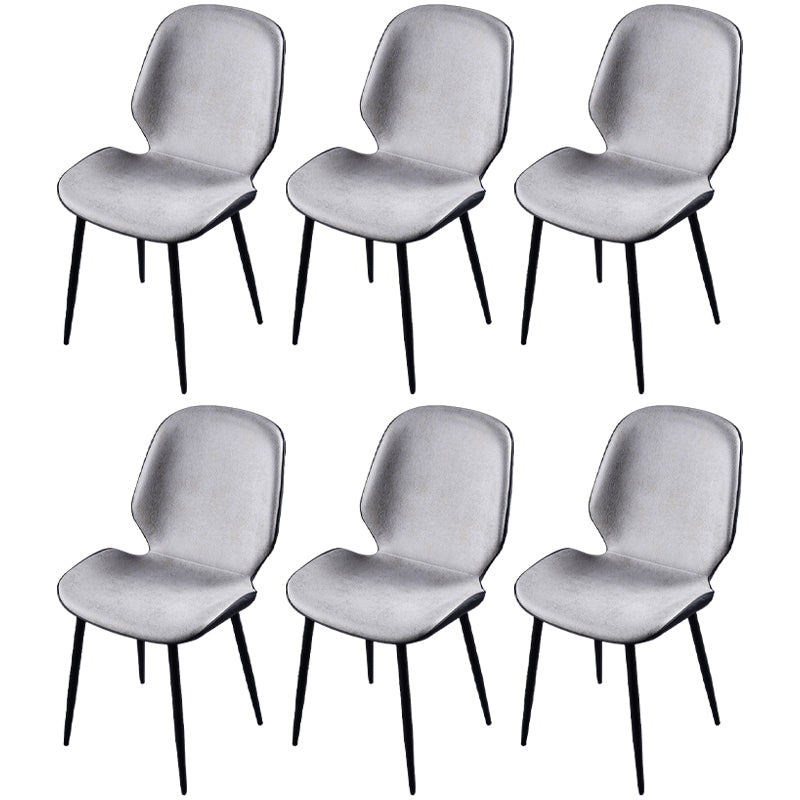 Modern Metal Kitchen Dining Side Chair Black Wingback Side Dining Side Chair Black-Gray Set of 6 Clearhalo ' kitchen&dining_furn' 'Dining Chairs' 'Dining Tables & Seating' 'dining_chair' 'Furniture' 'furniture_dining_chair' 'Kitchen & Dining Furniture' 'kitchen' 3453573