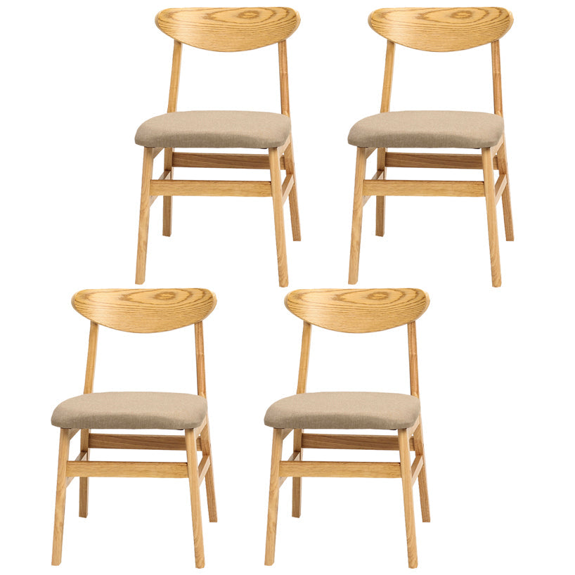 Wood Scandinavian Dining Chair Open Back Armless Dining Chairs for Home Use Khaki Set of 4 Clearhalo ' kitchen&dining_furn' 'Dining Chairs' 'Dining Tables & Seating' 'dining_chair' 'Furniture' 'furniture_dining_chair' 'Kitchen & Dining Furniture' 'kitchen' 3453596