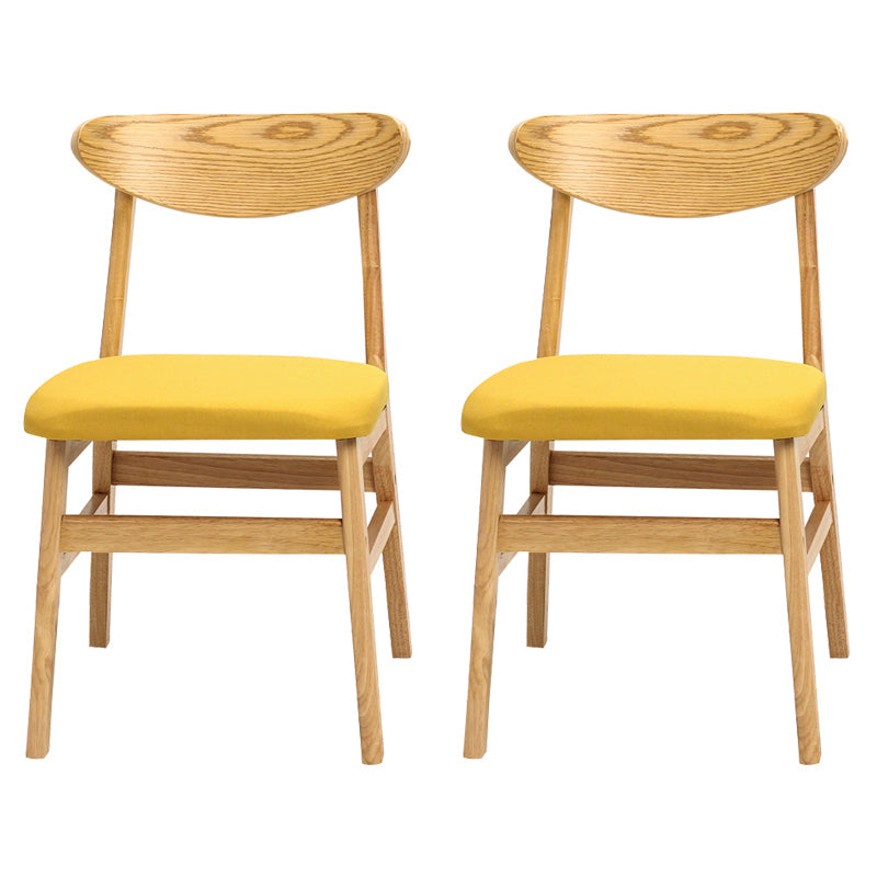 Wood Scandinavian Dining Chair Open Back Armless Dining Chairs for Home Use Yellow Set of 2 Clearhalo ' kitchen&dining_furn' 'Dining Chairs' 'Dining Tables & Seating' 'dining_chair' 'Furniture' 'furniture_dining_chair' 'Kitchen & Dining Furniture' 'kitchen' 3453598