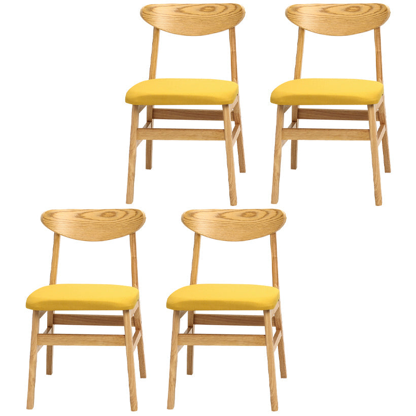 Wood Scandinavian Dining Chair Open Back Armless Dining Chairs for Home Use Yellow Set of 4 Clearhalo ' kitchen&dining_furn' 'Dining Chairs' 'Dining Tables & Seating' 'dining_chair' 'Furniture' 'furniture_dining_chair' 'Kitchen & Dining Furniture' 'kitchen' 3453599