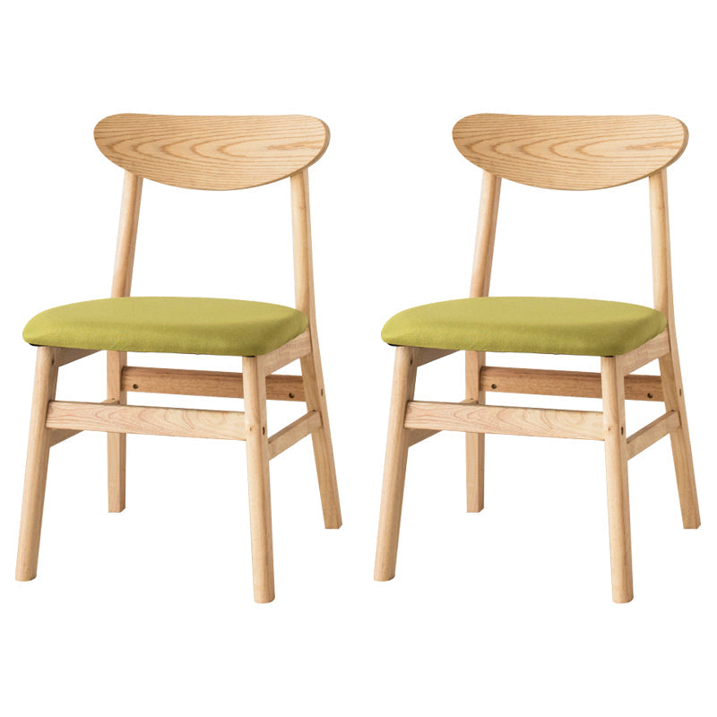 Wood Scandinavian Dining Chair Open Back Armless Dining Chairs for Home Use Fruit Green Set of 2 Clearhalo ' kitchen&dining_furn' 'Dining Chairs' 'Dining Tables & Seating' 'dining_chair' 'Furniture' 'furniture_dining_chair' 'Kitchen & Dining Furniture' 'kitchen' 3453604