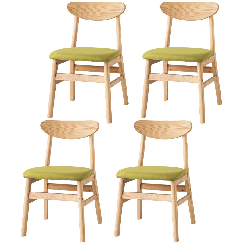 Wood Scandinavian Dining Chair Open Back Armless Dining Chairs for Home Use Fruit Green Set of 4 Clearhalo ' kitchen&dining_furn' 'Dining Chairs' 'Dining Tables & Seating' 'dining_chair' 'Furniture' 'furniture_dining_chair' 'Kitchen & Dining Furniture' 'kitchen' 3453605