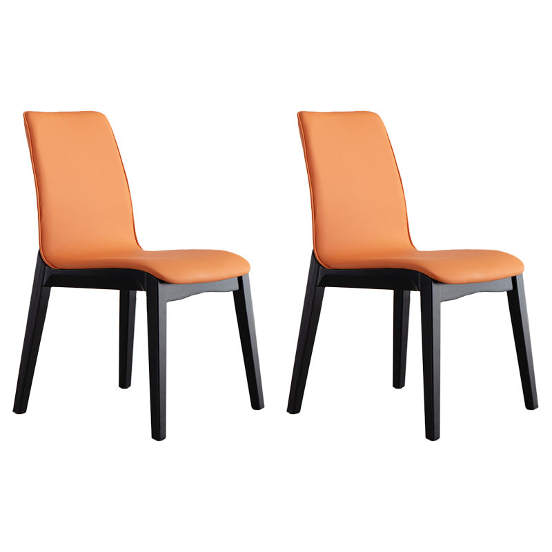 Wooden Contemporary Indoor Dining Side Chair Parsons Chair for Kitchen Orange Set of 2 Clearhalo ' kitchen&dining_furn' 'Dining Chairs' 'Dining Tables & Seating' 'dining_chair' 'Furniture' 'furniture_dining_chair' 'Kitchen & Dining Furniture' 'kitchen' 3453607