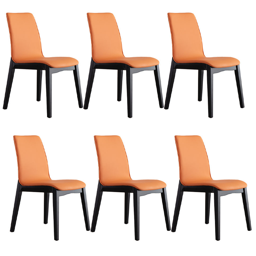 Wooden Contemporary Indoor Dining Side Chair Parsons Chair for Kitchen Orange Set of 6 Clearhalo ' kitchen&dining_furn' 'Dining Chairs' 'Dining Tables & Seating' 'dining_chair' 'Furniture' 'furniture_dining_chair' 'Kitchen & Dining Furniture' 'kitchen' 3453611