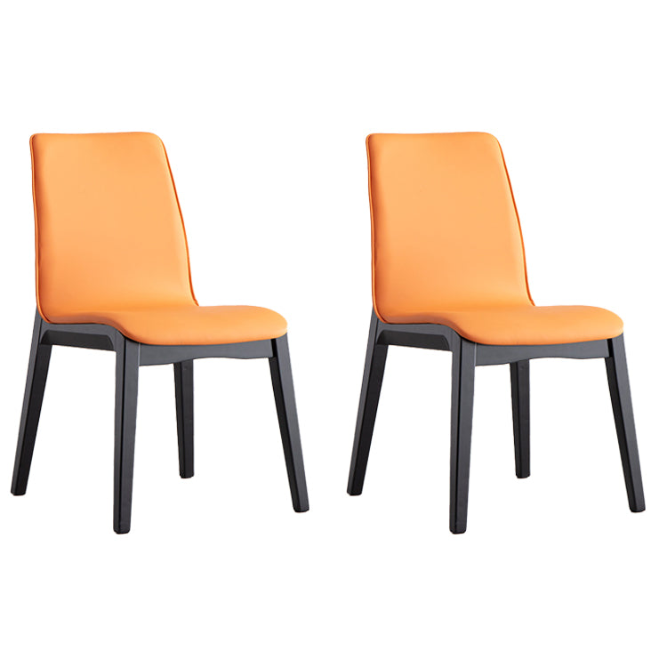 Wooden Contemporary Indoor Dining Side Chair Parsons Chair for Kitchen Yellow Set of 2 Clearhalo ' kitchen&dining_furn' 'Dining Chairs' 'Dining Tables & Seating' 'dining_chair' 'Furniture' 'furniture_dining_chair' 'Kitchen & Dining Furniture' 'kitchen' 3453619