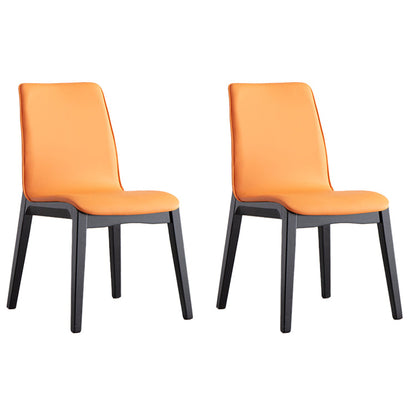 Wooden Contemporary Indoor Dining Side Chair Parsons Chair for Kitchen Yellow Set of 2 Clearhalo ' kitchen&dining_furn' 'Dining Chairs' 'Dining Tables & Seating' 'dining_chair' 'Furniture' 'furniture_dining_chair' 'Kitchen & Dining Furniture' 'kitchen' 3453619