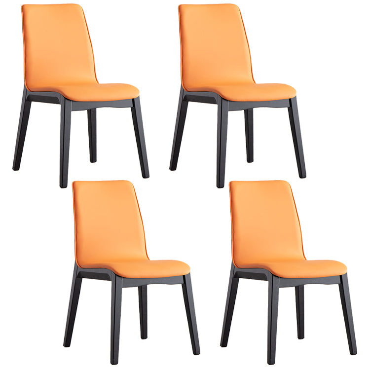 Wooden Contemporary Indoor Dining Side Chair Parsons Chair for Kitchen Yellow Set of 4 Clearhalo ' kitchen&dining_furn' 'Dining Chairs' 'Dining Tables & Seating' 'dining_chair' 'Furniture' 'furniture_dining_chair' 'Kitchen & Dining Furniture' 'kitchen' 3453620