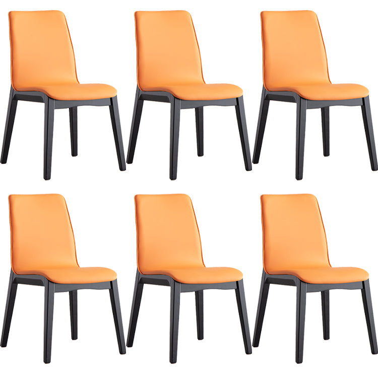 Wooden Contemporary Indoor Dining Side Chair Parsons Chair for Kitchen Yellow Set of 6 Clearhalo ' kitchen&dining_furn' 'Dining Chairs' 'Dining Tables & Seating' 'dining_chair' 'Furniture' 'furniture_dining_chair' 'Kitchen & Dining Furniture' 'kitchen' 3453622