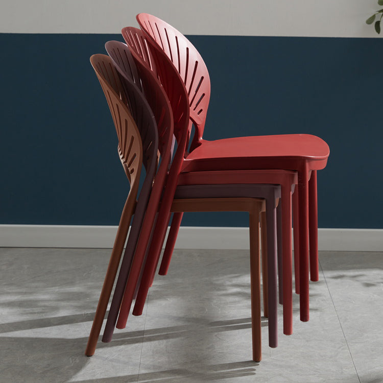 Home Contemporary Side Chair Open Back Shell-shaped Plastic Dining Room Chair Clearhalo ' kitchen&dining_furn' 'Dining Chairs' 'Dining Tables & Seating' 'dining_chair' 'Furniture' 'furniture_dining_chair' 'Kitchen & Dining Furniture' 'kitchen' 3453639
