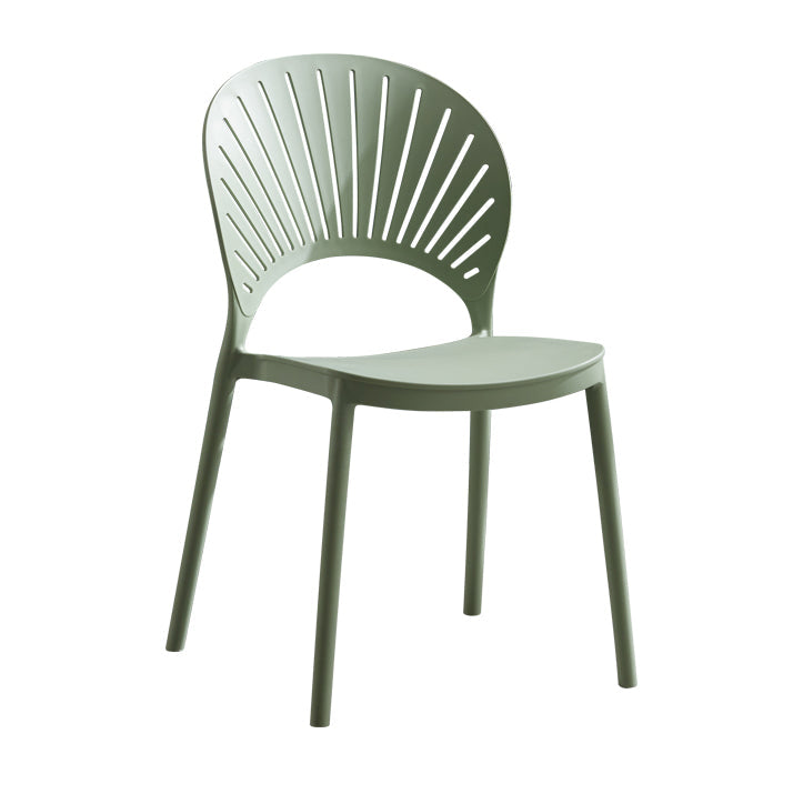 Home Contemporary Side Chair Open Back Shell-shaped Plastic Dining Room Chair Clearhalo ' kitchen&dining_furn' 'Dining Chairs' 'Dining Tables & Seating' 'dining_chair' 'Furniture' 'furniture_dining_chair' 'Kitchen & Dining Furniture' 'kitchen' 3453641