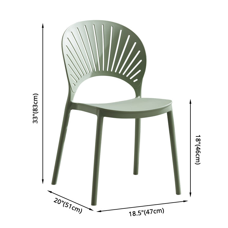Home Contemporary Side Chair Open Back Shell-shaped Plastic Dining Room Chair Clearhalo ' kitchen&dining_furn' 'Dining Chairs' 'Dining Tables & Seating' 'dining_chair' 'Furniture' 'furniture_dining_chair' 'Kitchen & Dining Furniture' 'kitchen' 3453650