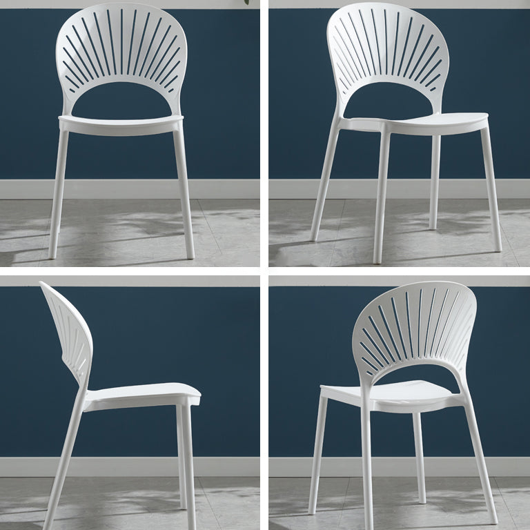 Home Contemporary Side Chair Open Back Shell-shaped Plastic Dining Room Chair Clearhalo ' kitchen&dining_furn' 'Dining Chairs' 'Dining Tables & Seating' 'dining_chair' 'Furniture' 'furniture_dining_chair' 'Kitchen & Dining Furniture' 'kitchen' 3453652
