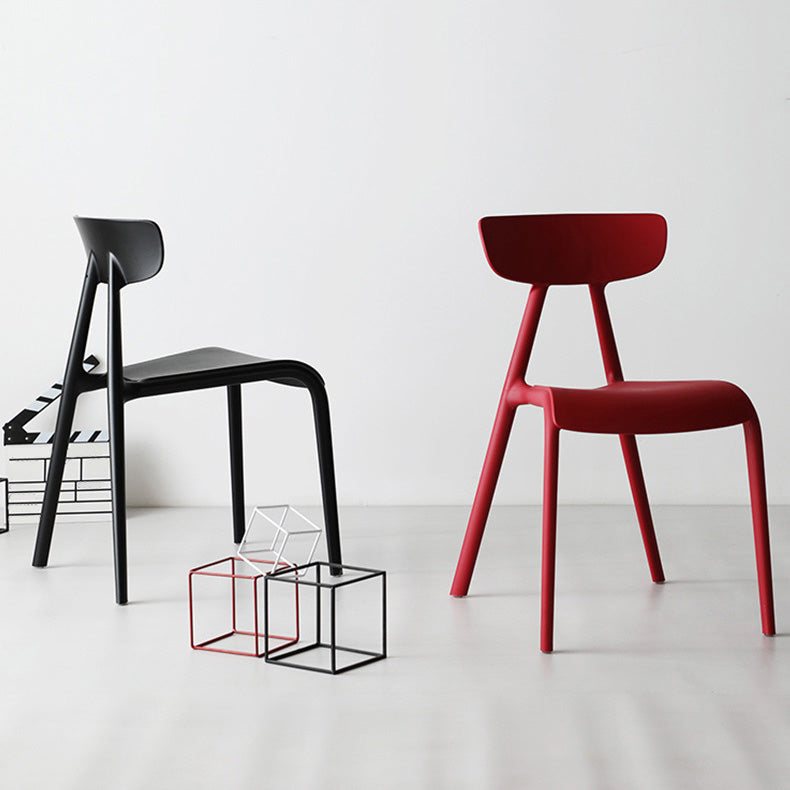 Home Contemporary Side Chair Open Back Plastic Armless Dining Room Chair Clearhalo ' kitchen&dining_furn' 'Dining Chairs' 'Dining Tables & Seating' 'dining_chair' 'Furniture' 'furniture_dining_chair' 'Kitchen & Dining Furniture' 'kitchen' 3453667