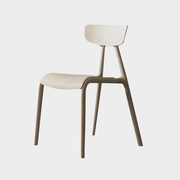 Home Contemporary Side Chair Open Back Plastic Armless Dining Room Chair Off-White 1 Piece Clearhalo ' kitchen&dining_furn' 'Dining Chairs' 'Dining Tables & Seating' 'dining_chair' 'Furniture' 'furniture_dining_chair' 'Kitchen & Dining Furniture' 'kitchen' 3453668