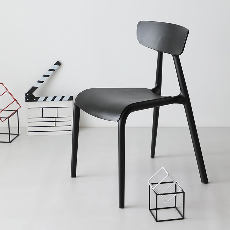 Home Contemporary Side Chair Open Back Plastic Armless Dining Room Chair Clearhalo ' kitchen&dining_furn' 'Dining Chairs' 'Dining Tables & Seating' 'dining_chair' 'Furniture' 'furniture_dining_chair' 'Kitchen & Dining Furniture' 'kitchen' 3453669