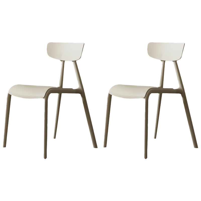 Home Contemporary Side Chair Open Back Plastic Armless Dining Room Chair Off-White Set of 2 Clearhalo ' kitchen&dining_furn' 'Dining Chairs' 'Dining Tables & Seating' 'dining_chair' 'Furniture' 'furniture_dining_chair' 'Kitchen & Dining Furniture' 'kitchen' 3453670