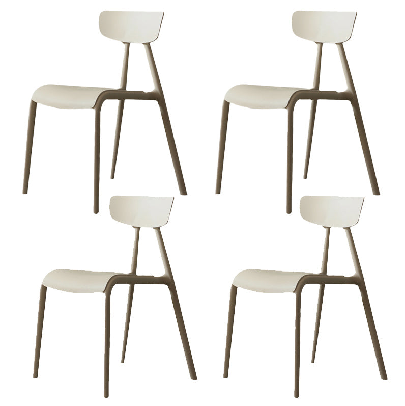 Home Contemporary Side Chair Open Back Plastic Armless Dining Room Chair Off-White Set of 4 Clearhalo ' kitchen&dining_furn' 'Dining Chairs' 'Dining Tables & Seating' 'dining_chair' 'Furniture' 'furniture_dining_chair' 'Kitchen & Dining Furniture' 'kitchen' 3453672