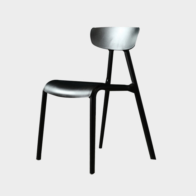 Home Contemporary Side Chair Open Back Plastic Armless Dining Room Chair Black 1 Piece Clearhalo ' kitchen&dining_furn' 'Dining Chairs' 'Dining Tables & Seating' 'dining_chair' 'Furniture' 'furniture_dining_chair' 'Kitchen & Dining Furniture' 'kitchen' 3453673