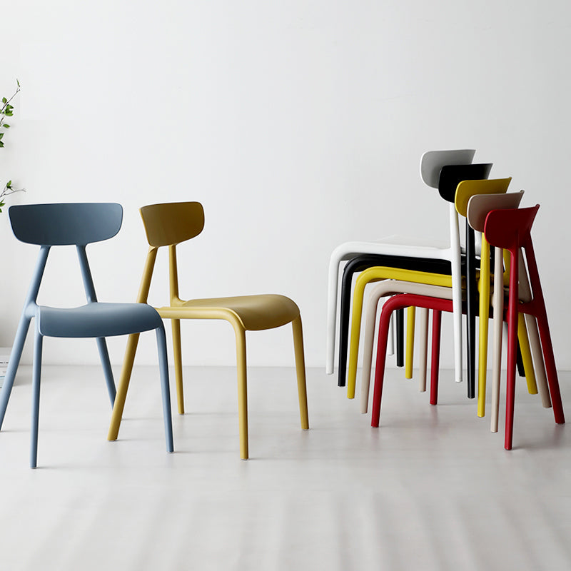 Home Contemporary Side Chair Open Back Plastic Armless Dining Room Chair Clearhalo ' kitchen&dining_furn' 'Dining Chairs' 'Dining Tables & Seating' 'dining_chair' 'Furniture' 'furniture_dining_chair' 'Kitchen & Dining Furniture' 'kitchen' 3453674