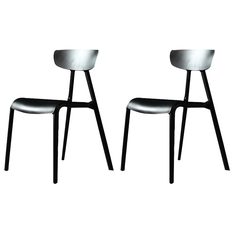 Home Contemporary Side Chair Open Back Plastic Armless Dining Room Chair Black Set of 2 Clearhalo ' kitchen&dining_furn' 'Dining Chairs' 'Dining Tables & Seating' 'dining_chair' 'Furniture' 'furniture_dining_chair' 'Kitchen & Dining Furniture' 'kitchen' 3453675