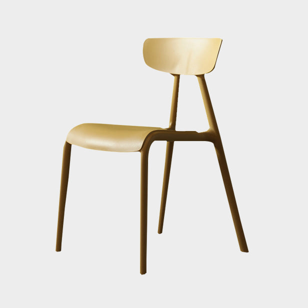 Home Contemporary Side Chair Open Back Plastic Armless Dining Room Chair Yellow 1 Piece Clearhalo ' kitchen&dining_furn' 'Dining Chairs' 'Dining Tables & Seating' 'dining_chair' 'Furniture' 'furniture_dining_chair' 'Kitchen & Dining Furniture' 'kitchen' 3453679