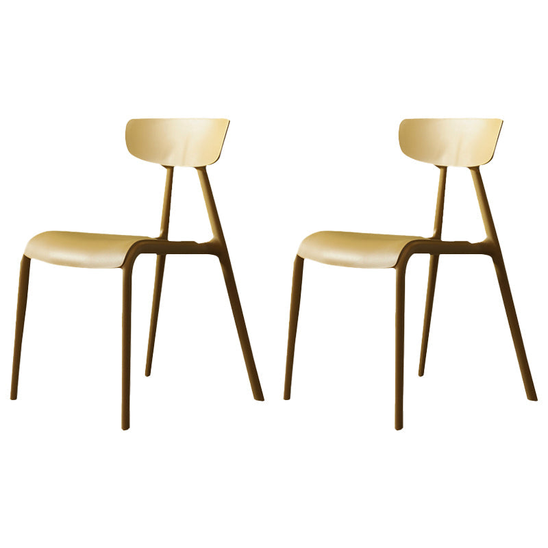Home Contemporary Side Chair Open Back Plastic Armless Dining Room Chair Yellow Set of 2 Clearhalo ' kitchen&dining_furn' 'Dining Chairs' 'Dining Tables & Seating' 'dining_chair' 'Furniture' 'furniture_dining_chair' 'Kitchen & Dining Furniture' 'kitchen' 3453681