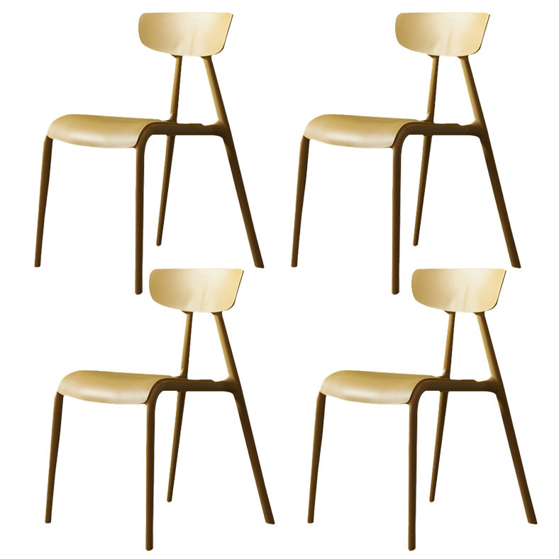 Home Contemporary Side Chair Open Back Plastic Armless Dining Room Chair Yellow Set of 4 Clearhalo ' kitchen&dining_furn' 'Dining Chairs' 'Dining Tables & Seating' 'dining_chair' 'Furniture' 'furniture_dining_chair' 'Kitchen & Dining Furniture' 'kitchen' 3453683