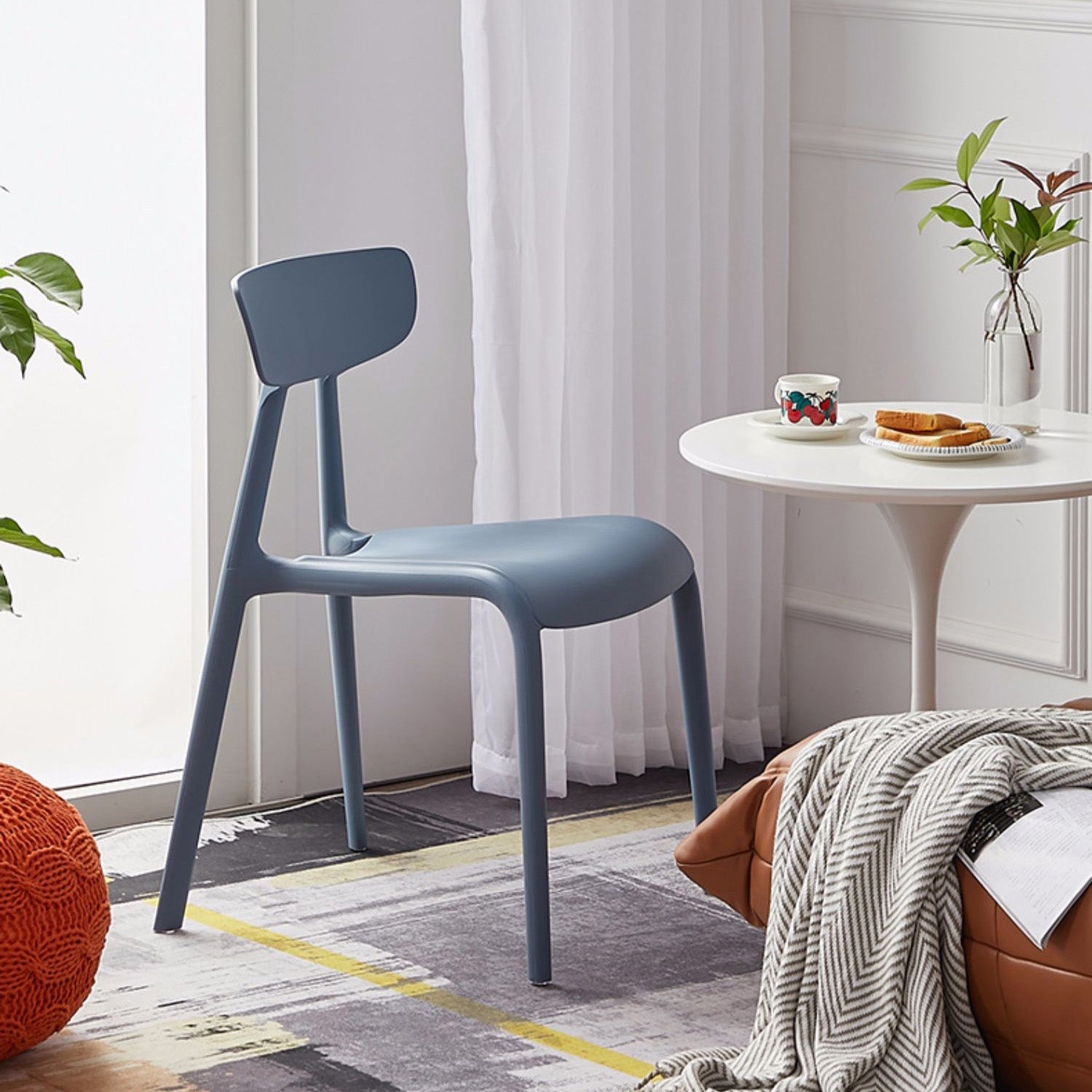 Home Contemporary Side Chair Open Back Plastic Armless Dining Room Chair Clearhalo ' kitchen&dining_furn' 'Dining Chairs' 'Dining Tables & Seating' 'dining_chair' 'Furniture' 'furniture_dining_chair' 'Kitchen & Dining Furniture' 'kitchen' 3453684