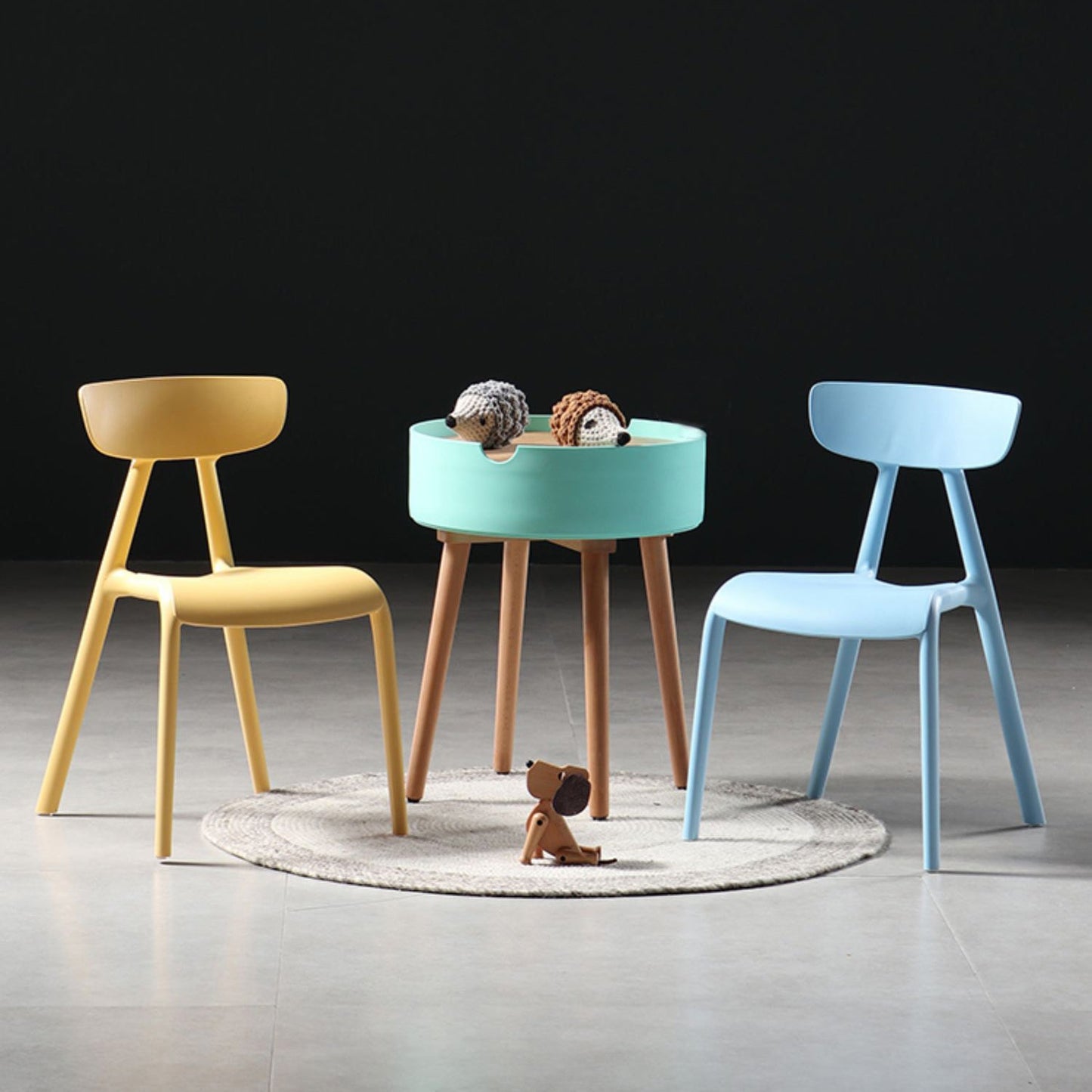 Home Contemporary Side Chair Open Back Plastic Armless Dining Room Chair Clearhalo ' kitchen&dining_furn' 'Dining Chairs' 'Dining Tables & Seating' 'dining_chair' 'Furniture' 'furniture_dining_chair' 'Kitchen & Dining Furniture' 'kitchen' 3453685