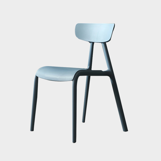 Home Contemporary Side Chair Open Back Plastic Armless Dining Room Chair Blue 1 Piece Clearhalo ' kitchen&dining_furn' 'Dining Chairs' 'Dining Tables & Seating' 'dining_chair' 'Furniture' 'furniture_dining_chair' 'Kitchen & Dining Furniture' 'kitchen' 3453686