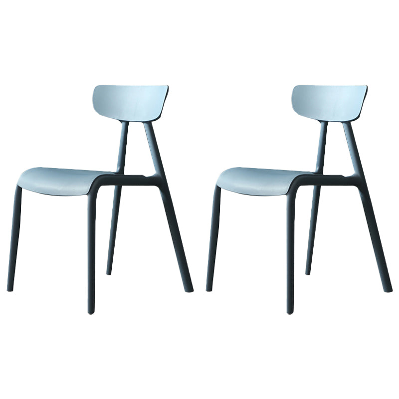 Home Contemporary Side Chair Open Back Plastic Armless Dining Room Chair Blue Set of 2 Clearhalo ' kitchen&dining_furn' 'Dining Chairs' 'Dining Tables & Seating' 'dining_chair' 'Furniture' 'furniture_dining_chair' 'Kitchen & Dining Furniture' 'kitchen' 3453687