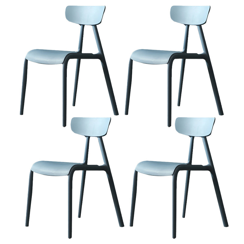 Home Contemporary Side Chair Open Back Plastic Armless Dining Room Chair Blue Set of 4 Clearhalo ' kitchen&dining_furn' 'Dining Chairs' 'Dining Tables & Seating' 'dining_chair' 'Furniture' 'furniture_dining_chair' 'Kitchen & Dining Furniture' 'kitchen' 3453688